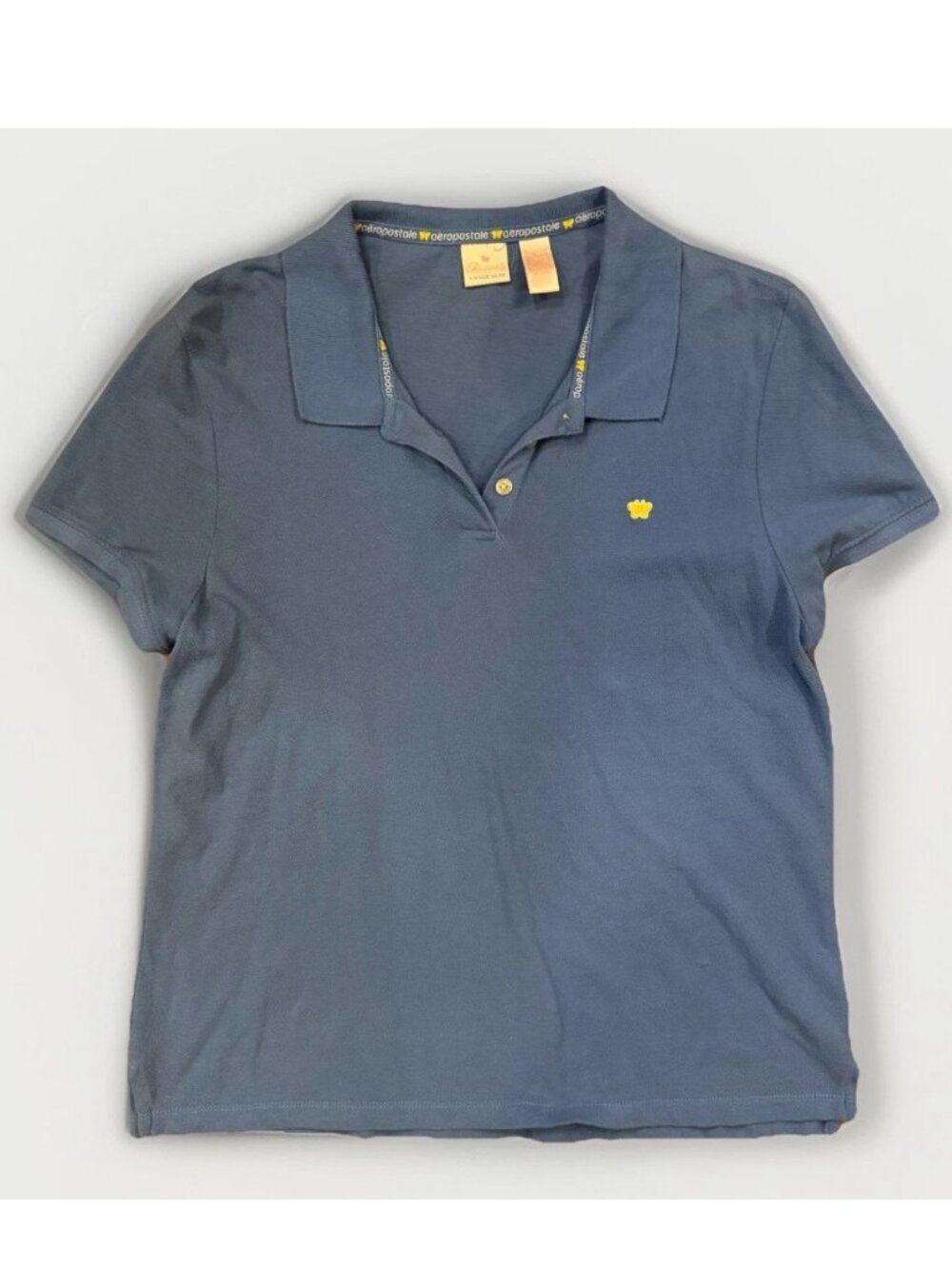 Y2K Aeropostale Butterfly Slim Fit Blue Polo Women’s XL